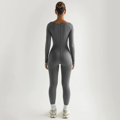 Sexy Soft High Elastic Long-sleeved Tights Trousers Jumpsuit